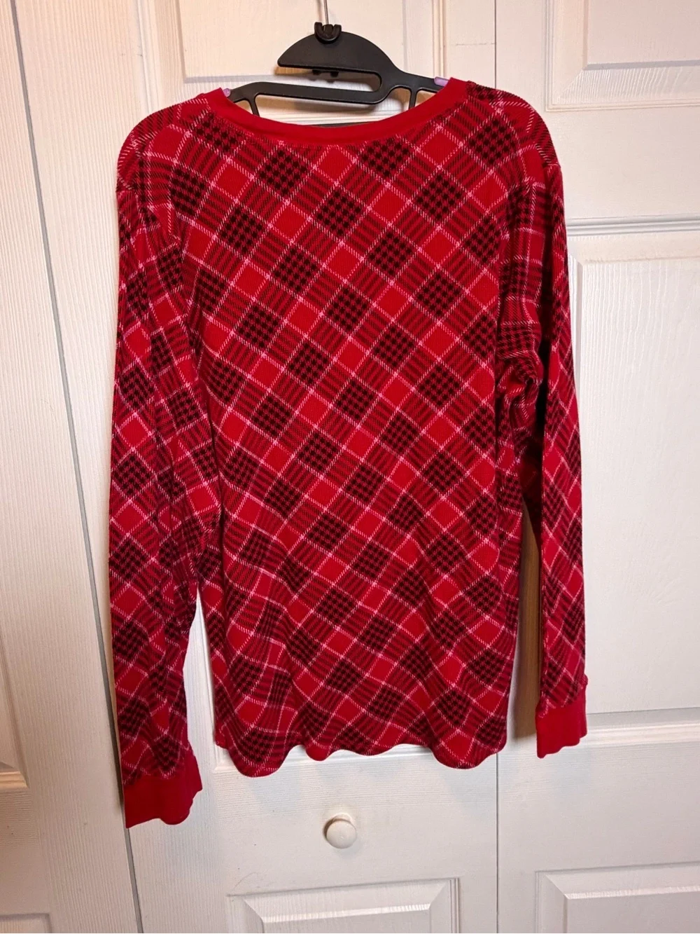 Victoria’s Secret Red Plaid Thermal Pajama Set XL Long Christmas Sleepwear